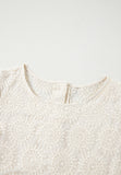 MQTIME  -  Flower Jacquard Flounce Sleeve Blouse
