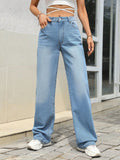 MQTIME  -  Mid Rise Wide Leg Jeans