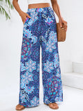 MQTIME  -  Geometric Wide Leg Pants with Pockets