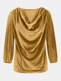 MQTIME  -  Cowl Neck Three-Quarter Sleeve Top