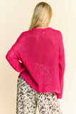 MQTIME  -    Star Front Crochet Drop Shoulder Knit Top