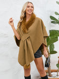 MQTIME  -  Fuzzy Trim Open Front Poncho