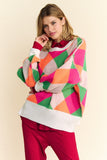 MQTIME  -   Exposed Seam Color Block Dropped Shoulder Sweater