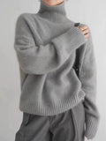 MQTIME  -  Turtleneck Dropped Shoulder Long Sleeve Sweater