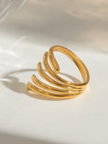 MQTIME  -   Stainless Steel Irregular Lines Open Ring