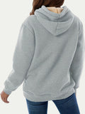 MQTIME  -  Drawstring Long Sleeve Hoodie with Kangaroo Pocket