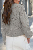 MQTIME  -  Hollow Out Johnny Collar Sweater
