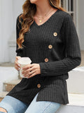 MQTIME  -  V-Neck Long Sleeve T-Shirt