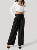 MQTIME  -  Wide Leg Pants with Pockets