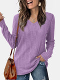 MQTIME  -  V-Neck Long Sleeve T-Shirt