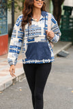 MQTIME  -  Geometric Quarter Zip Long Sleeve Hoodie