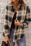 MQTIME  -  Plaid Collared Neck Button Up Long Sleeve Shirt