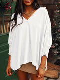 MQTIME  -  Johnny Collar Three-Quarter Sleeve Blouse