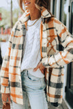 MQTIME  -  Plaid Snap Down Collared Neck Shacket