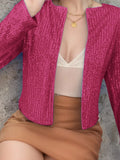 MQTIME  -  Full Size Sequin Open Front Cropped Jacket