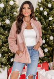 MQTIME  -  Snap Down Long Sleeve Sherpa Jacket