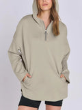 MQTIME  -  Quarter Zip Long Sleeve Hoodie