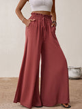 MQTIME  -  Perfee Frill Tied Wide Leg Pants