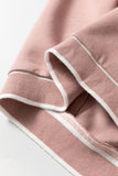 MQTIME  -  Contrast Trim V Neck Button Up Cardigan