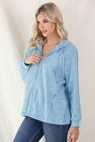 MQTIME  -  Exposed Seam Zip Up Long Sleeve Drawstring Hoodie