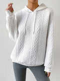 MQTIME  -  Drawstring Drop Shoulder Long Sleeve Hoodie
