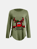 MQTIME  -  Full Size Reindeer Round Neck Long Sleeve T-Shirt