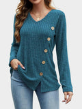 MQTIME  -  V-Neck Long Sleeve T-Shirt