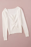 MQTIME  -   Sweetheart Neck Long Sleeve Sweater