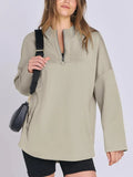 MQTIME  -  Quarter Zip Long Sleeve Hoodie