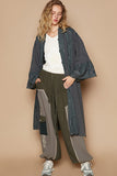 MQTIME  -  POL Flower Lace Trim Open Front Longline Cardigan
