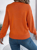 MQTIME  -   Round Neck Long Sleeve Knit Top
