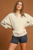 MQTIME  -  Umgee Johnny Collar Dropped Shoulder Sweatshirt