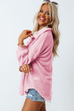 MQTIME  -   Waffle-Knit Collared Neck Long Sleeve Shirt