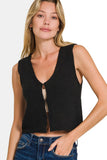MQTIME  -  Zenana Hook and Eye Closure V-Neck Sweater Vest
