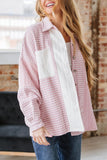 MQTIME  -  Color Block Houndstooth Collared Neck Shacket