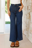 MQTIME  -  High Waist Bootcut Jeans with Pockets