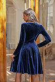 MQTIME  -  Round Neck Long Sleeve Knee Length Dress