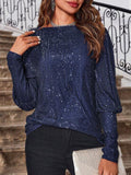 MQTIME  -  Boat Neck Long Sleeve Top