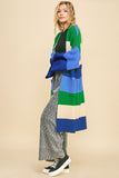MQTIME  -   Color Block Kimono Sleeve Open Front Cardigan