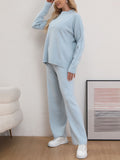 MQTIME  -  Mock Neck Long Sleeve Top and Pants Sweater Set