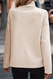 MQTIME  -  Textured Turtleneck Long Sleeve Sweatshirt