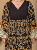 MQTIME  -  Plus Size Floral V-Neck Balloon Sleeve Midi Dress