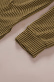 MQTIME  -  Drawstring Texture Long Sleeve Hoodie