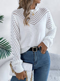 MQTIME  -   Round Neck Long Sleeve Knit Top