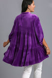 MQTIME  -  Umgee Full Size Button Down Tiered Back High Low Shirt
