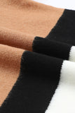 MQTIME  -  Color Block Round Neck Dropped Shoulder Sweater