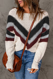 MQTIME  -   Contrast Dropped Shoulder Long Sleeve Sweater