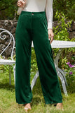 MQTIME  -  Velvet Wide Leg Pants with Pockets