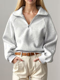 MQTIME  -  Half Zip Long Sleeve Sweatshirt