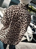 MQTIME  -  Leopard Open Front Long Sleeve Outerwear